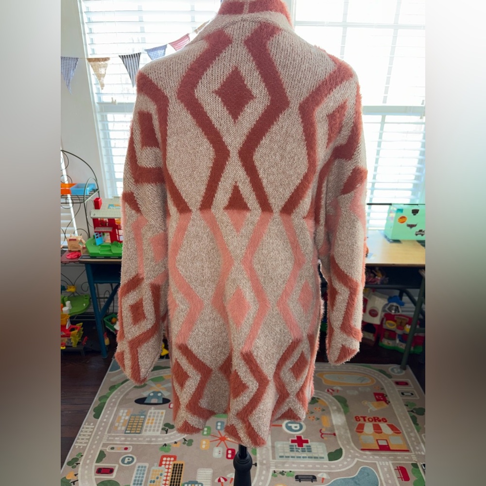 Jodifl open-front geometric diamond pattern cardigan - Picture 6 of 8